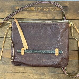 Consuela Leather Crossbody Bag in Brown with Decorative Trim